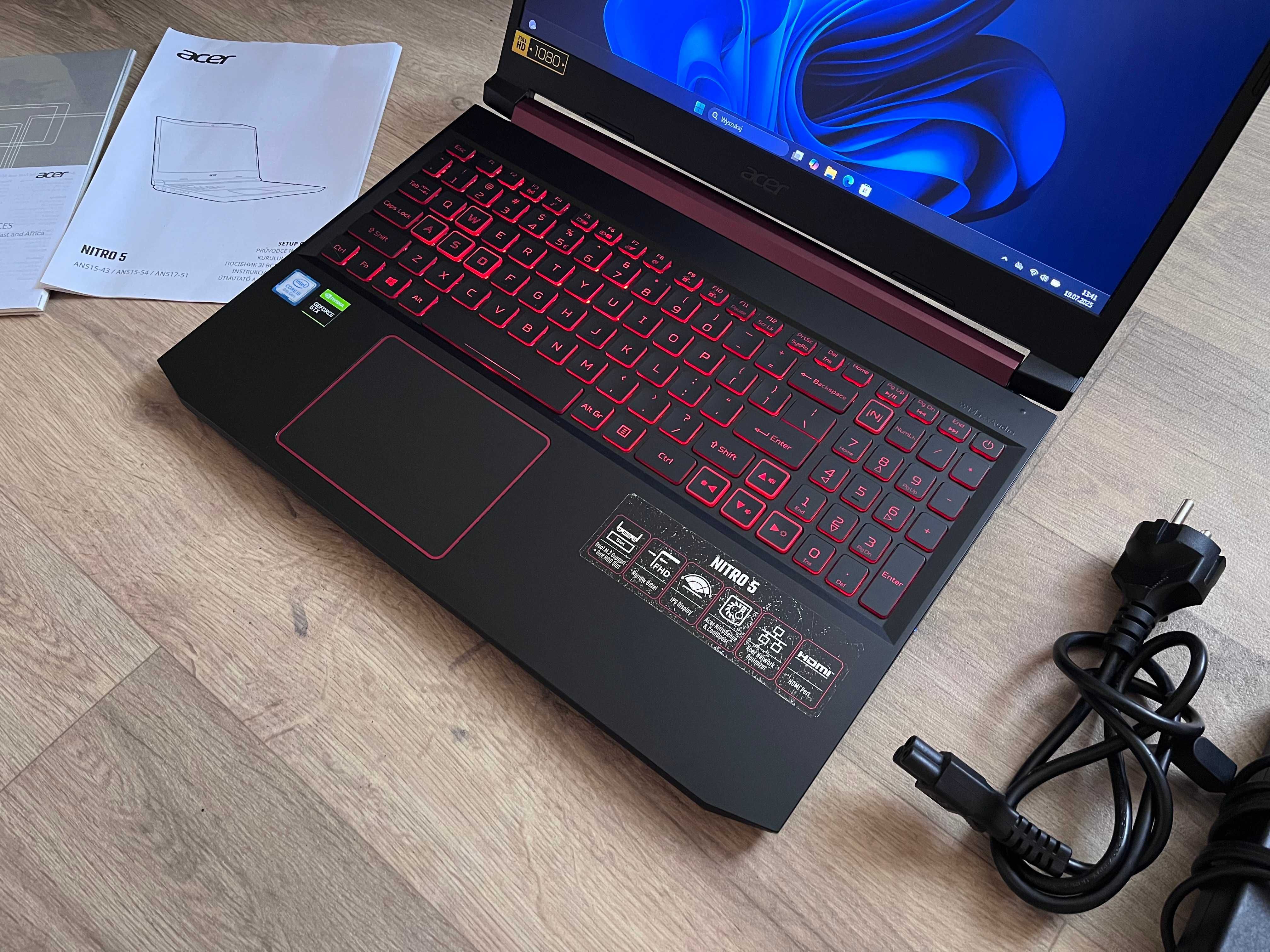 Acer Nitro 5 i5 /GTX 1650/8GB DDR4/512GB SSD/Win11 KOMPLET+oryg.karton