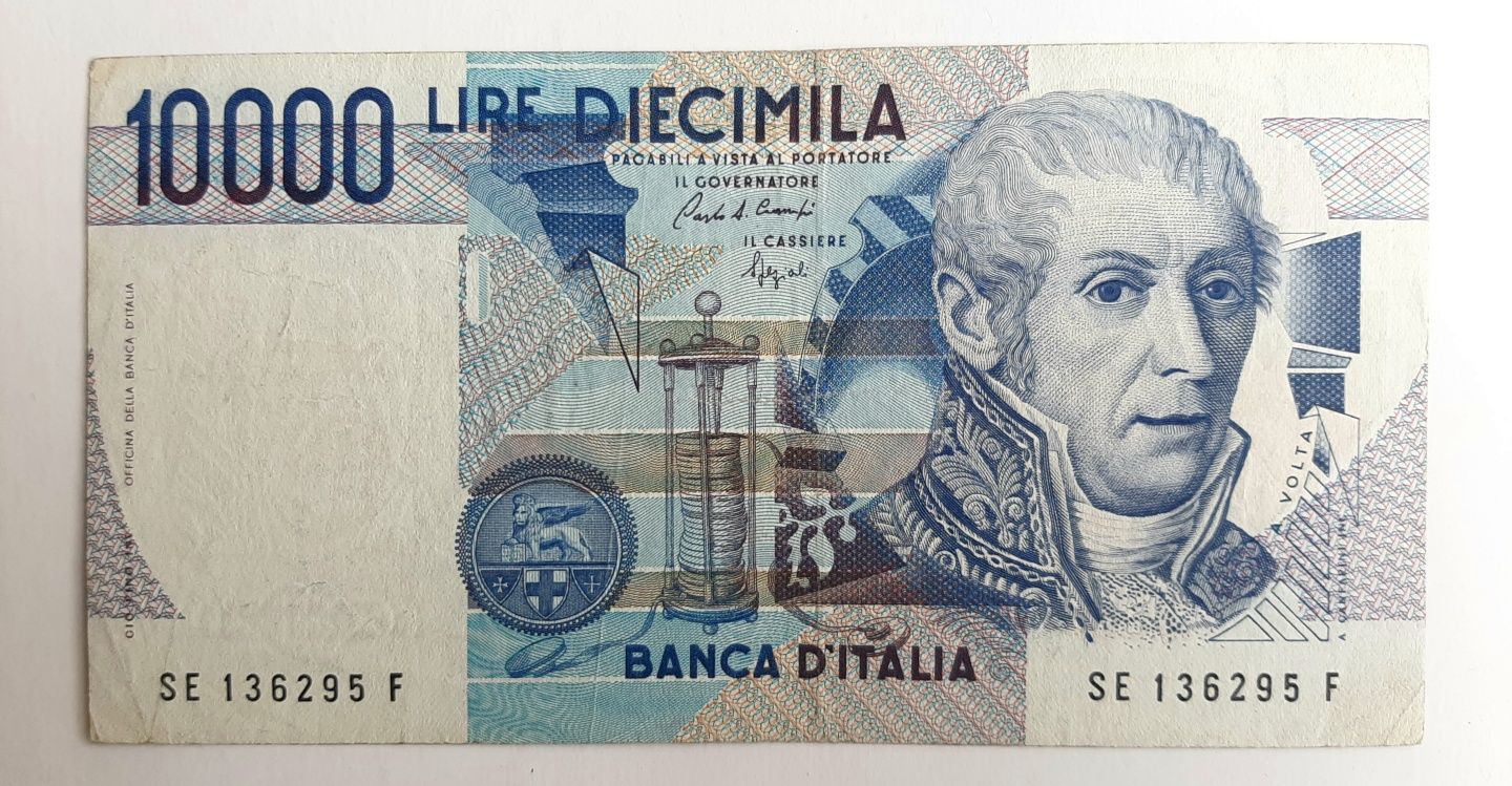 Nota de 10000 Lire Itália - já com 52 anos!