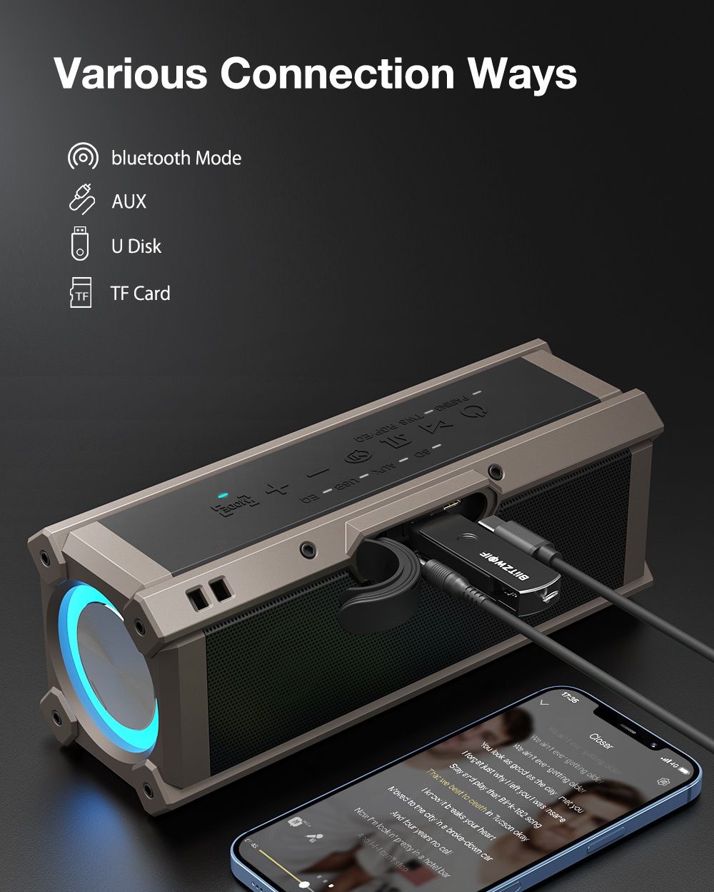 Колонка BlitzWolf BW-WA3 100W портативная акустика саундбар Xtreme cha