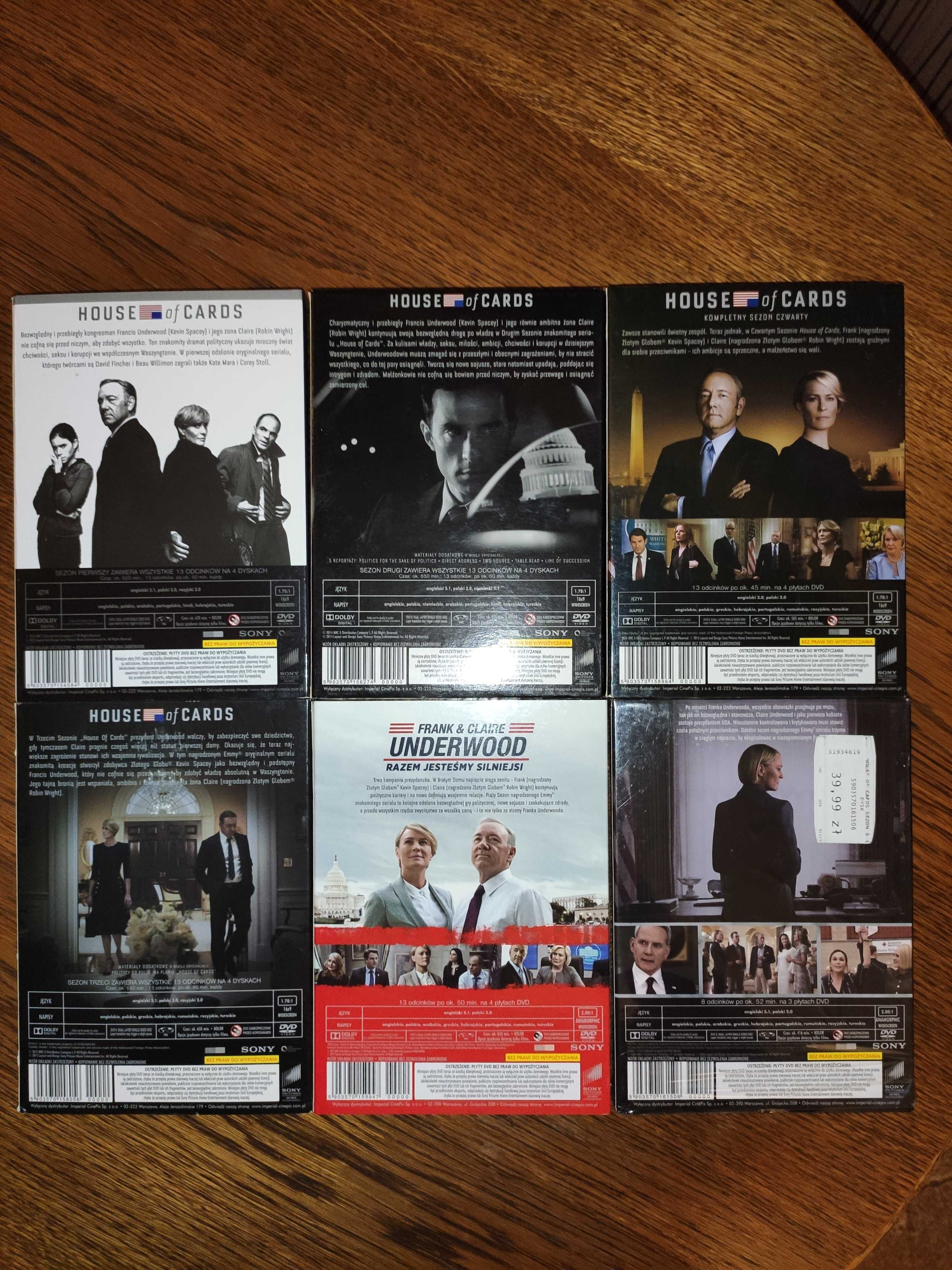 House of cards, sezon 1-6, 23DVD, PL, Spacey
