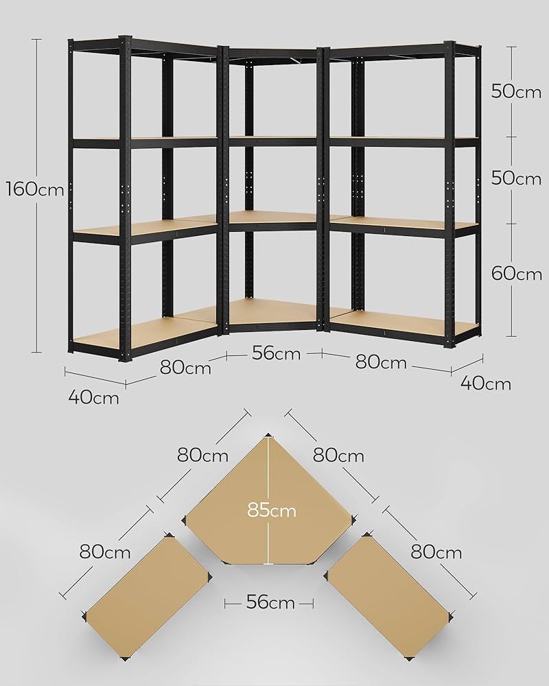 Regał narożny songmics GLR056B03-2