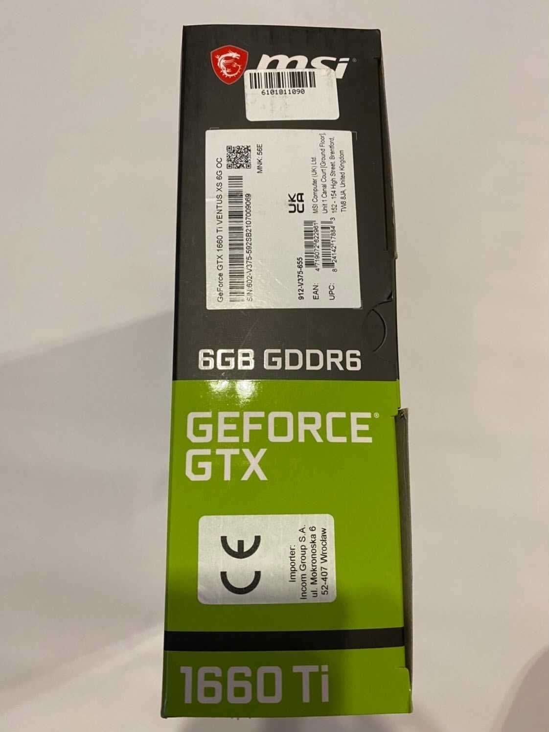 MSI GeForce GTX 1660 Ti ventus XS OC 6gb запечатанная