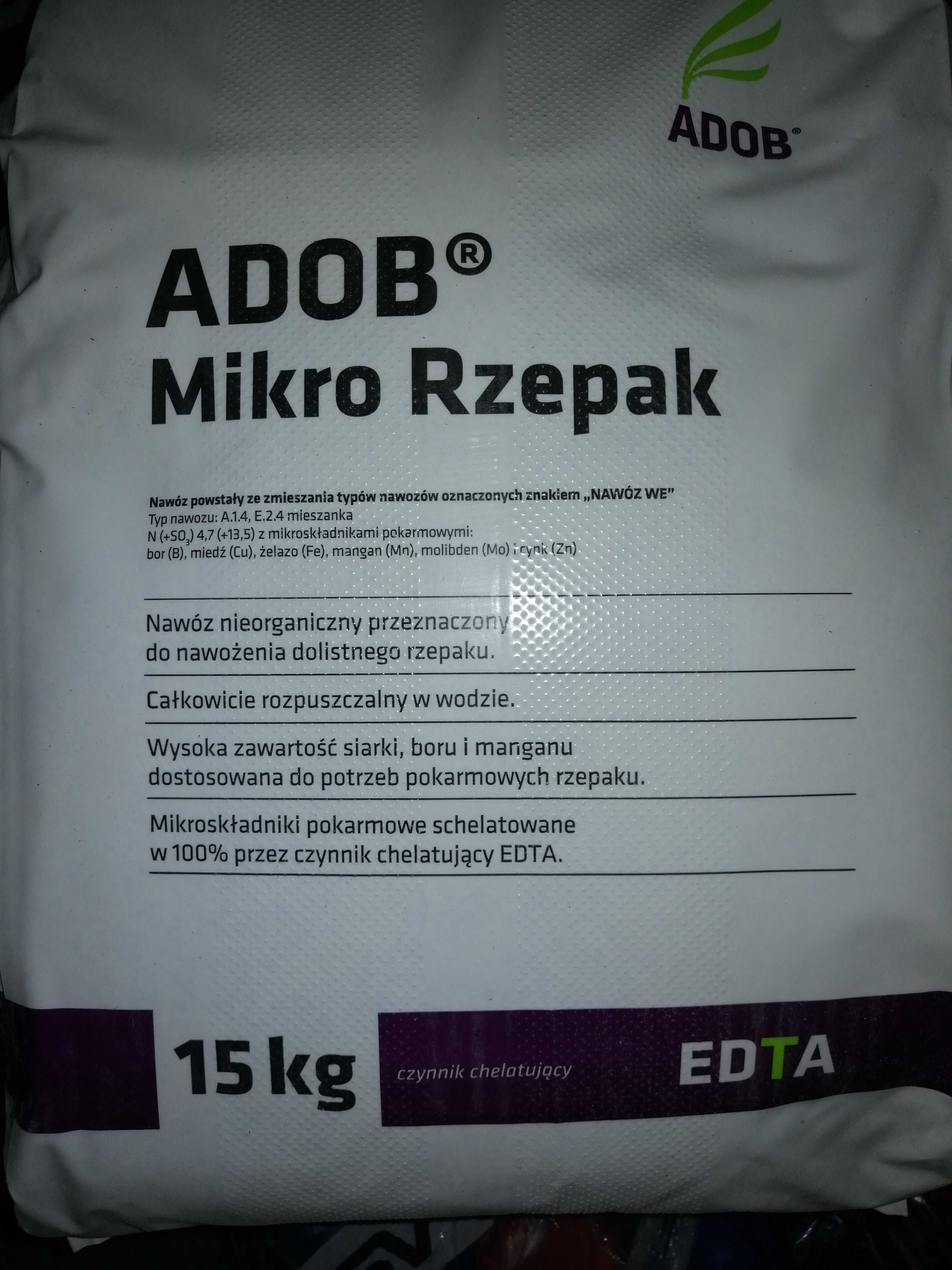 Nawóz dolistny Adob mikro Rzepak 15 kg