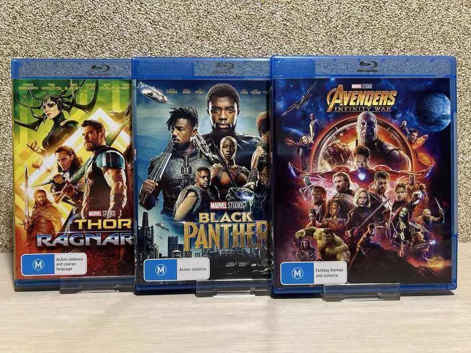 Blu-ray диски Marvel Мстители 1-3 /Тор 1-3 / Человек-паук с переводом.