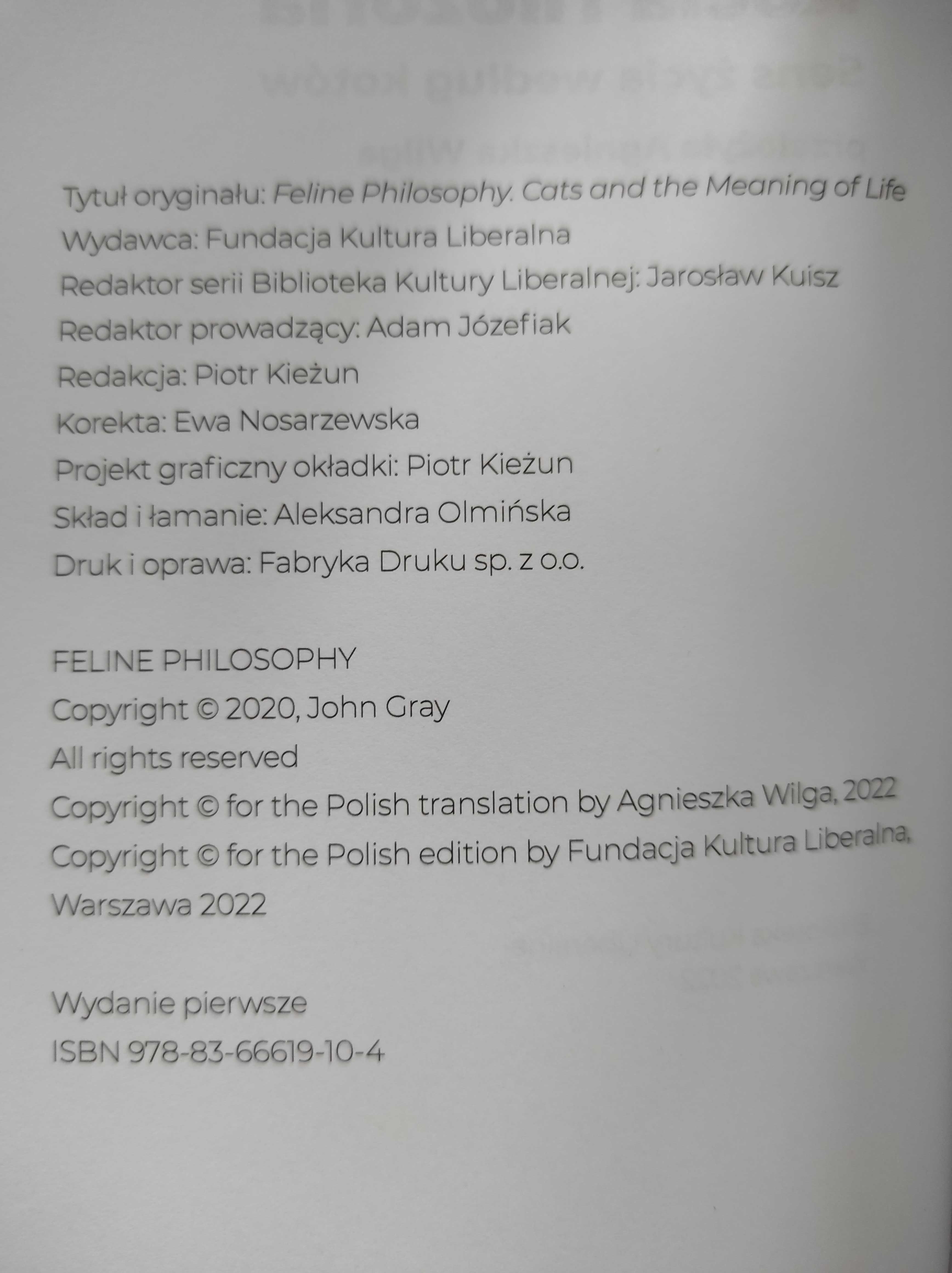 Książka: "Kocia filozofia. Sens życia według kotów." - nowa