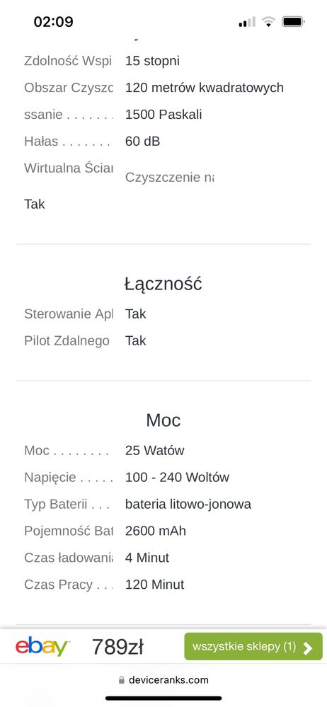 Odkurzacz robot z funkcja mopowania