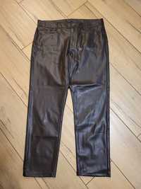 Nowe spodnie eco skóra brązowe klasyczne 42/44