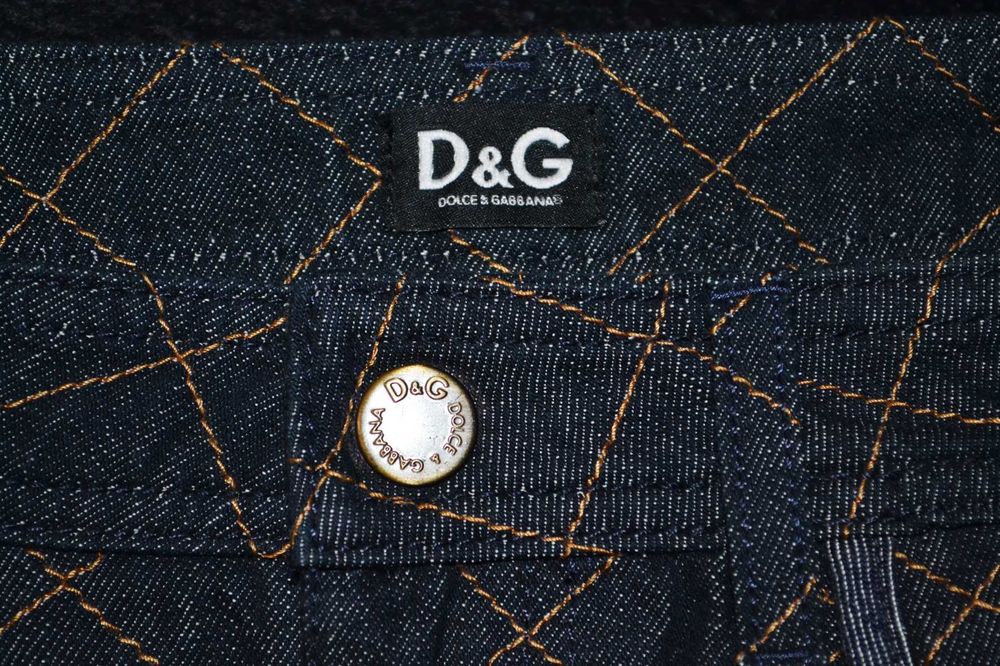 Джинсовая юбка с цветочной рюшкой Dolce & Gabbana