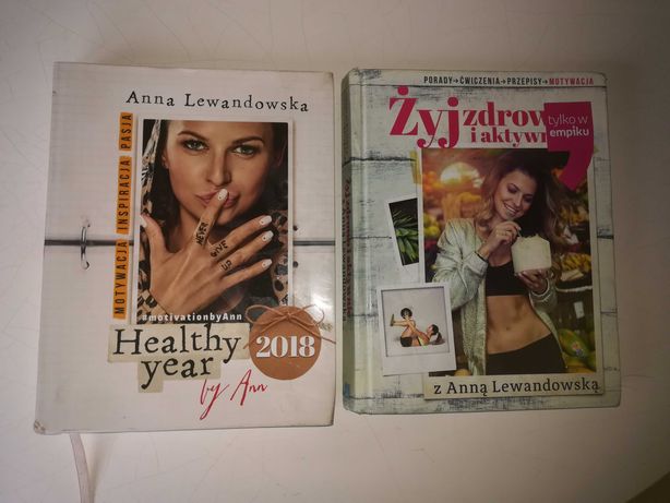 2 książki Anny Lewandowskiej m.in. "Żyj zdrowo i aktywnie"