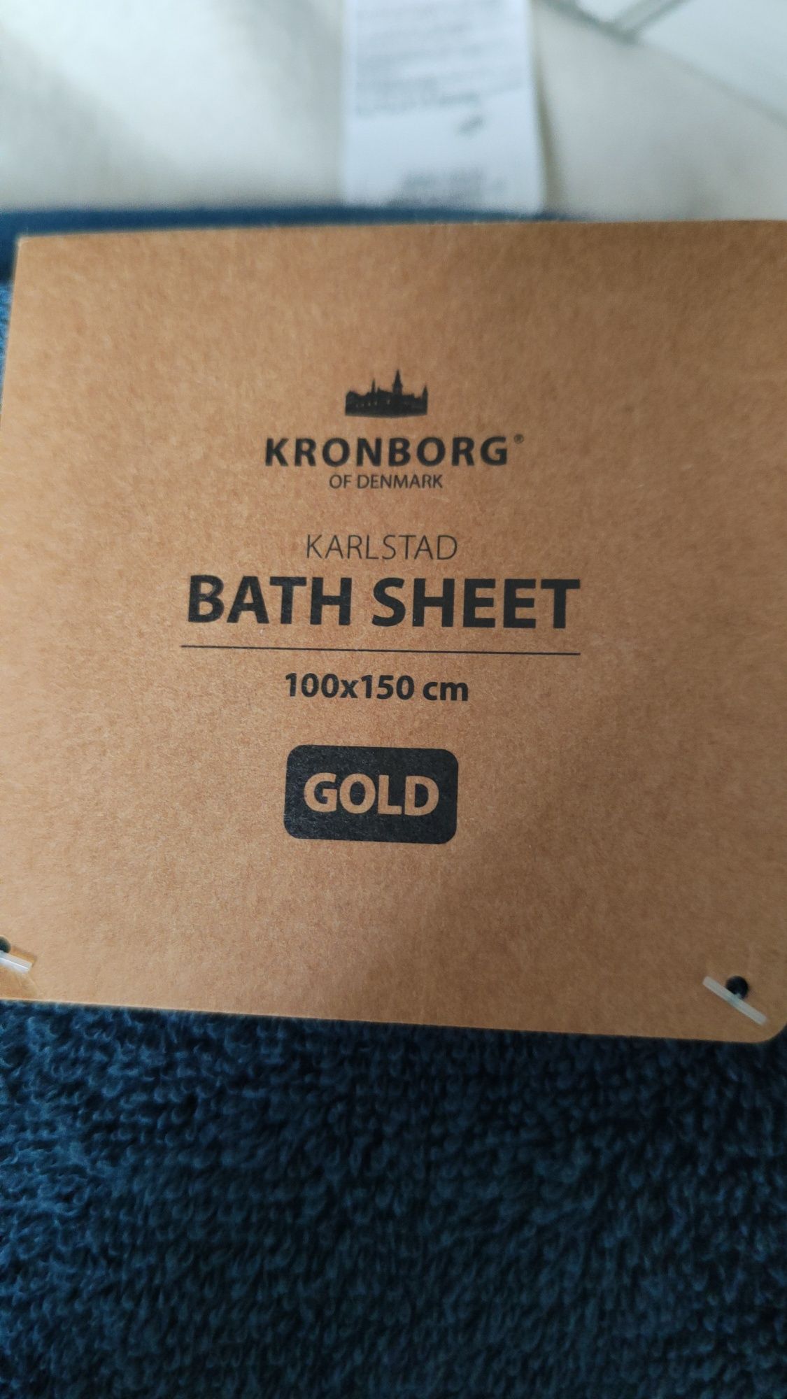 JYSK Ręcznik kąpielowy 100x150 KRONBORG GOLD KARLSTAD granatowy