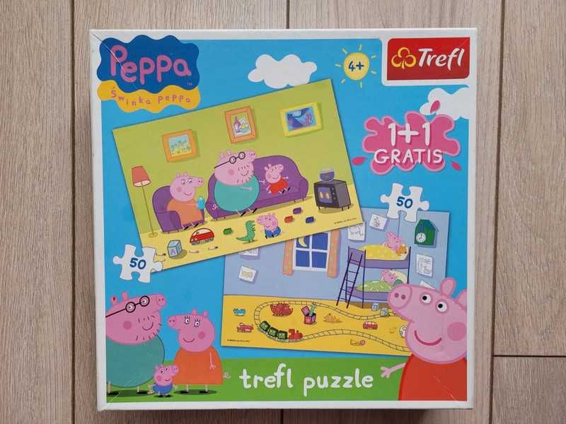 Trefl 2w1 Puzzle Świnka Peppa 2x50 elementów