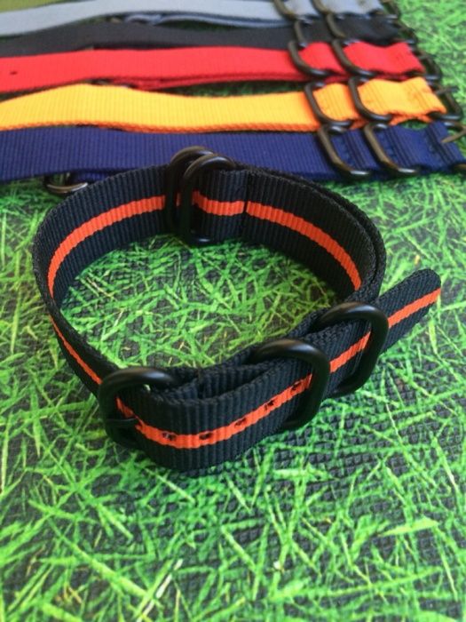 Ремінець для годинника Zulu nato strap 18,20,22,24 мм,чорна фурнитура.