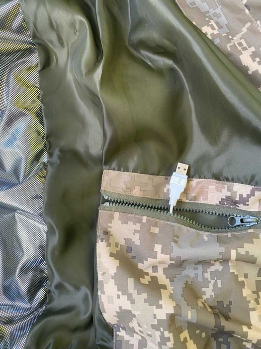Жилетка камуфляж с подогревом юсб жилет військовий з електропідігрівом