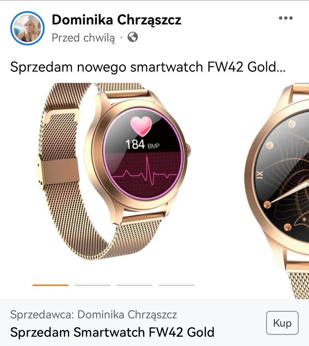 Sprzedam Smartwatch FW42 Gold