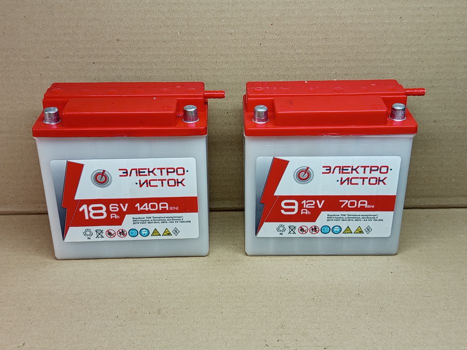 Акумулятор мото АКБ (кислотний) 6V 18Ah, 12V 9Ah "Електроісток"