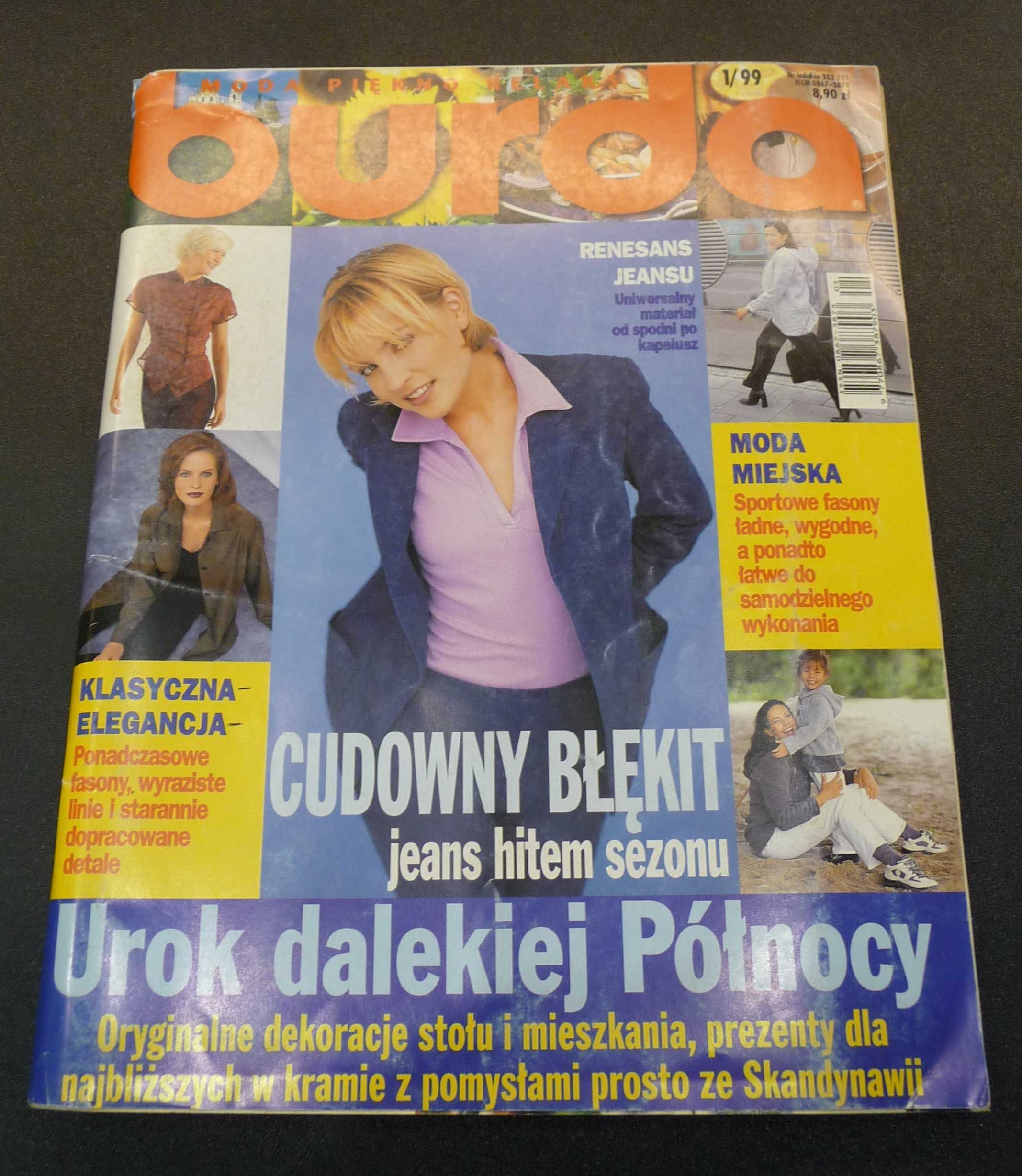 Burda 1/1999. Moda, wykroje krawieckie, krawiectwo, szycie.