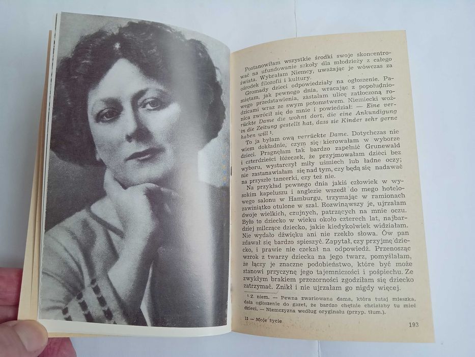 Isadora Duncan. Moje zycie. Биограф. роман А.Дункан на польском языке.