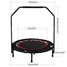 trampolina z uchwytem składana fitness do zabawy