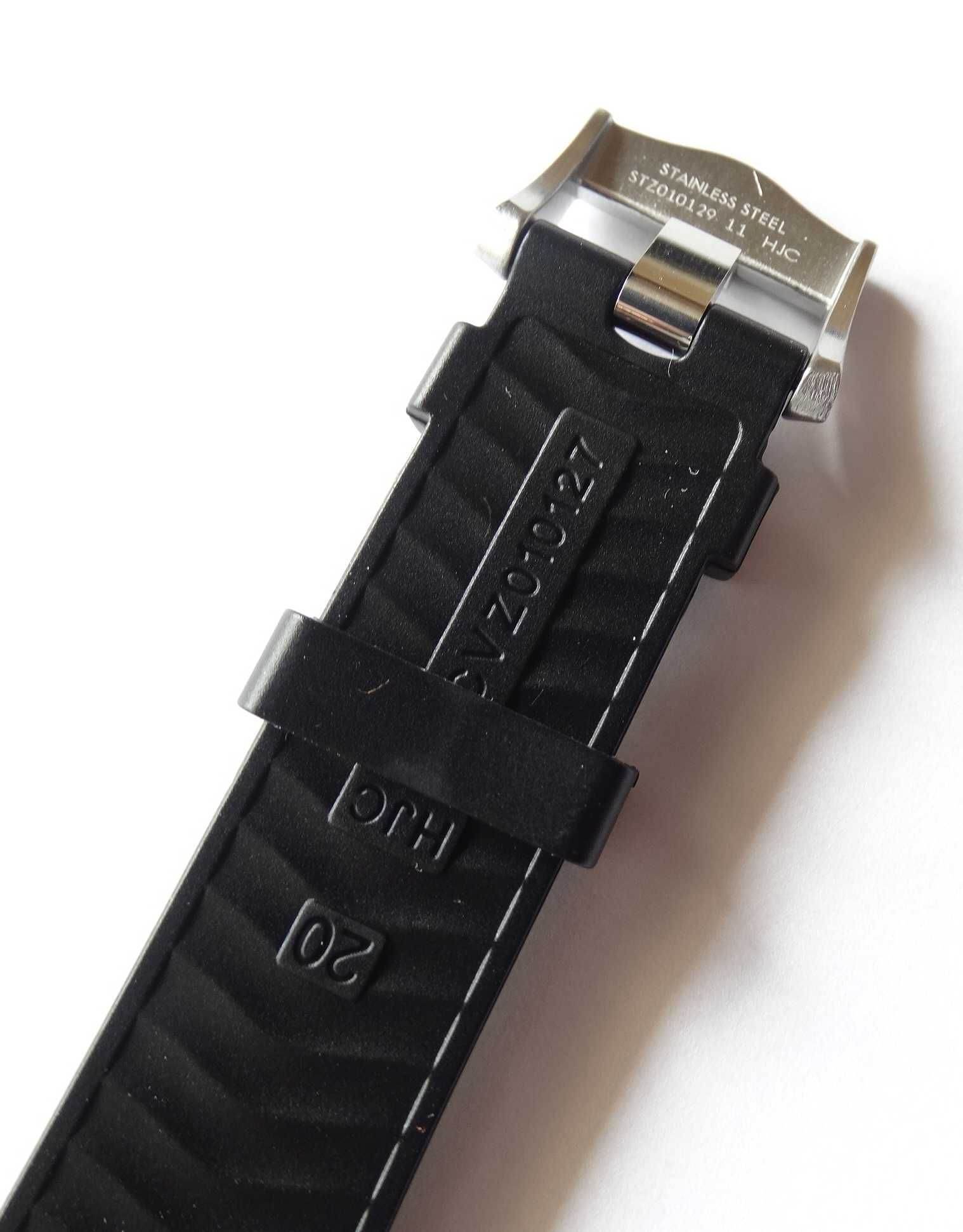 Czarny pasek silikonowy 20mm do zegarka Omega Seamaster gumowy