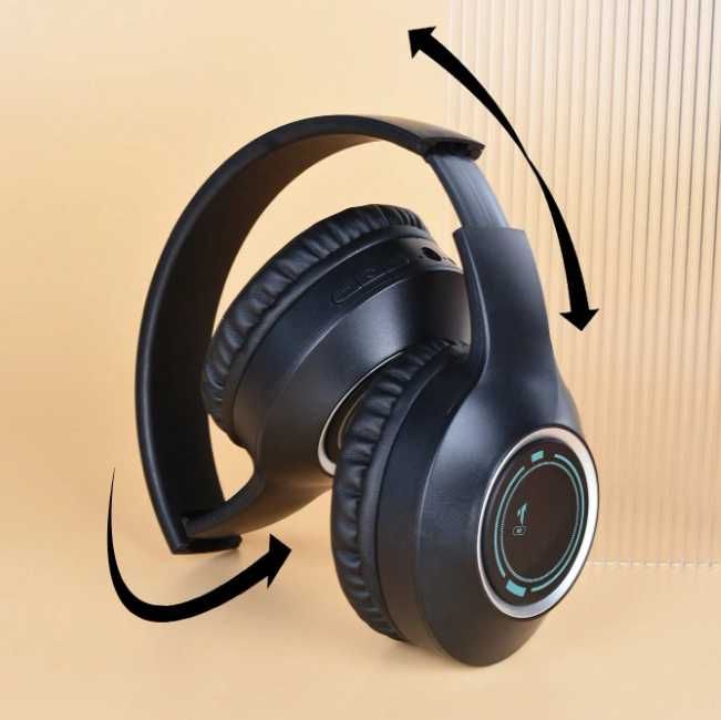 Беспроводные накладные наушники  М3 Bluetooth V5.0 MP3 Black c RGB