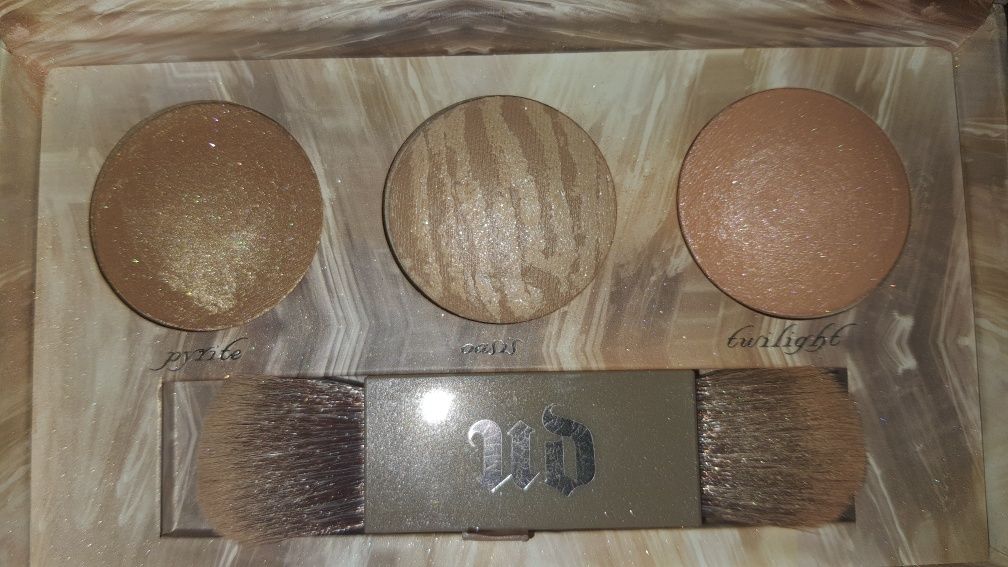 Urban decay paleta rozświetlacz bronzer róż z drobinkami