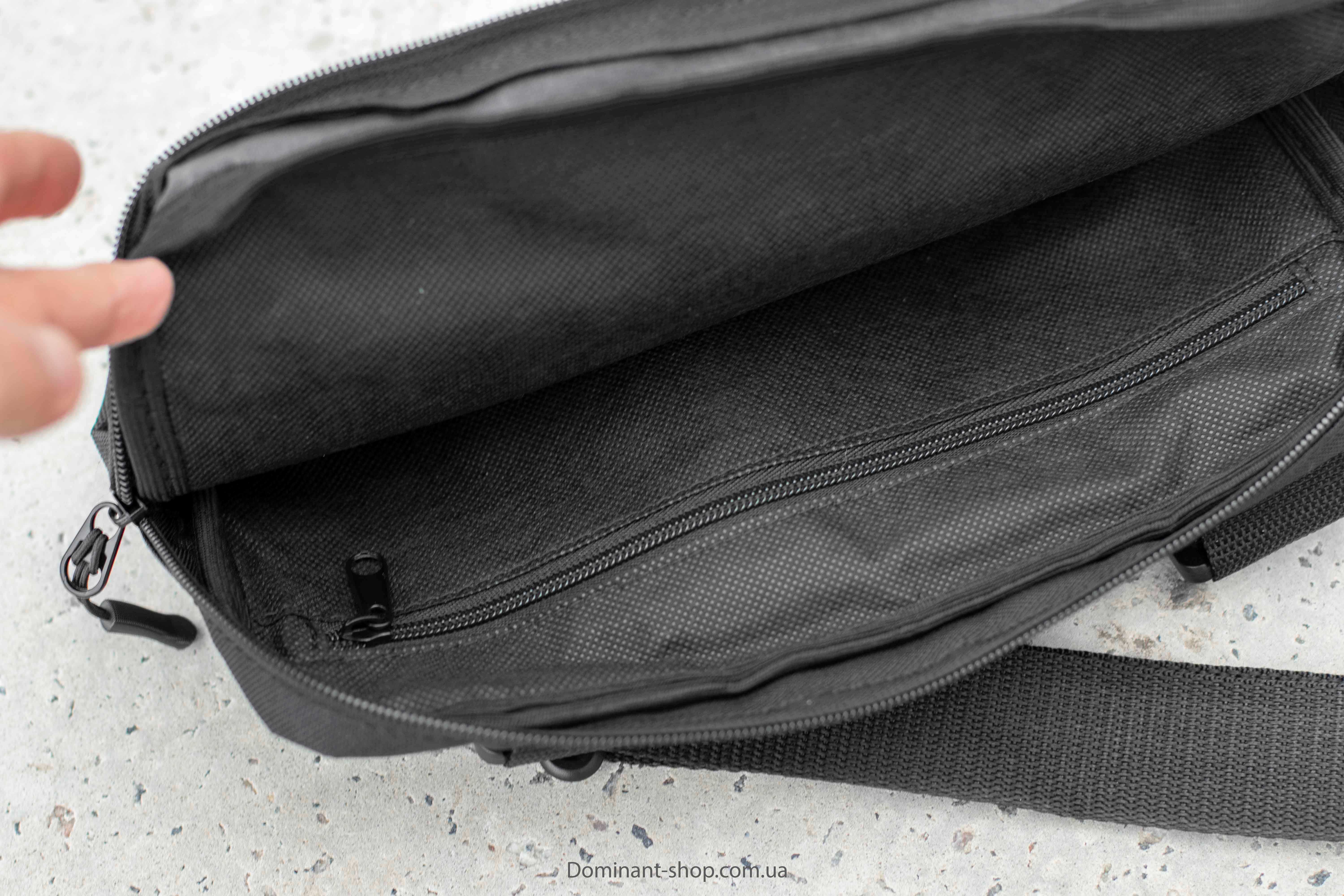 Нагрудна сумка бананка чорна слинг через плече барсетка месенджер