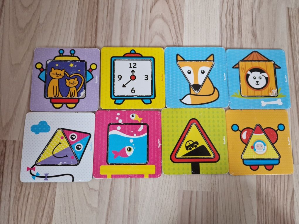 Puzzle czuczu trójkąty i kwadraty i Fisher price cyferki