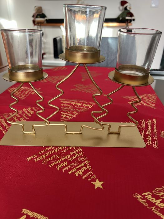 Castiçal com decoração  de Natal