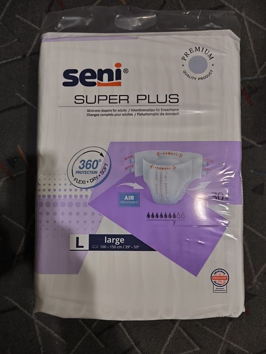 Pieluchomajtki dla dorosłych  "Seni Super Plus"  rozmiar L, 30 szt.
