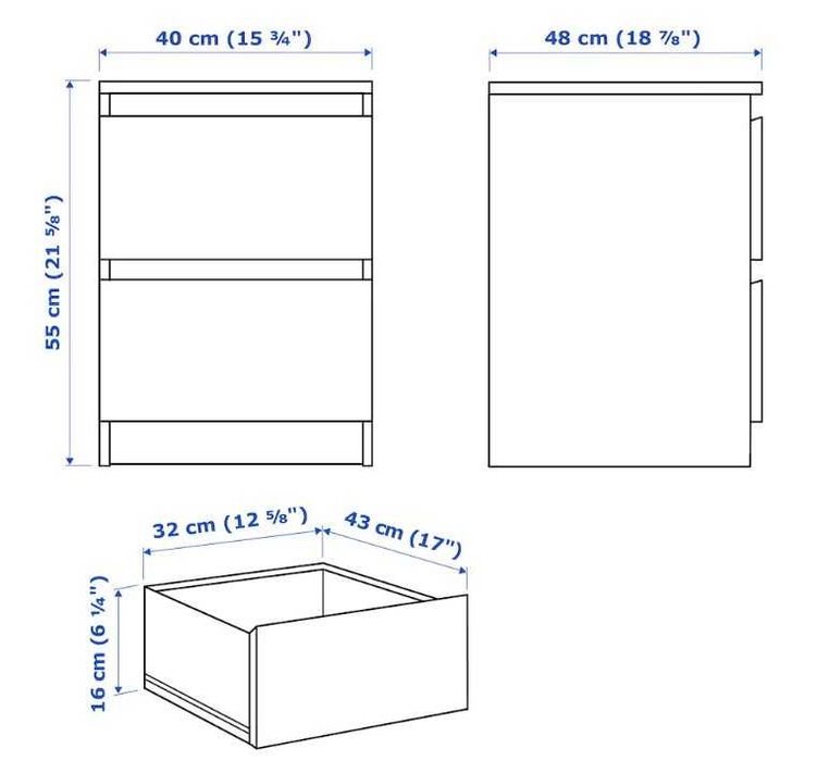 Szafki nocne ikea malm / komplet 2 szt