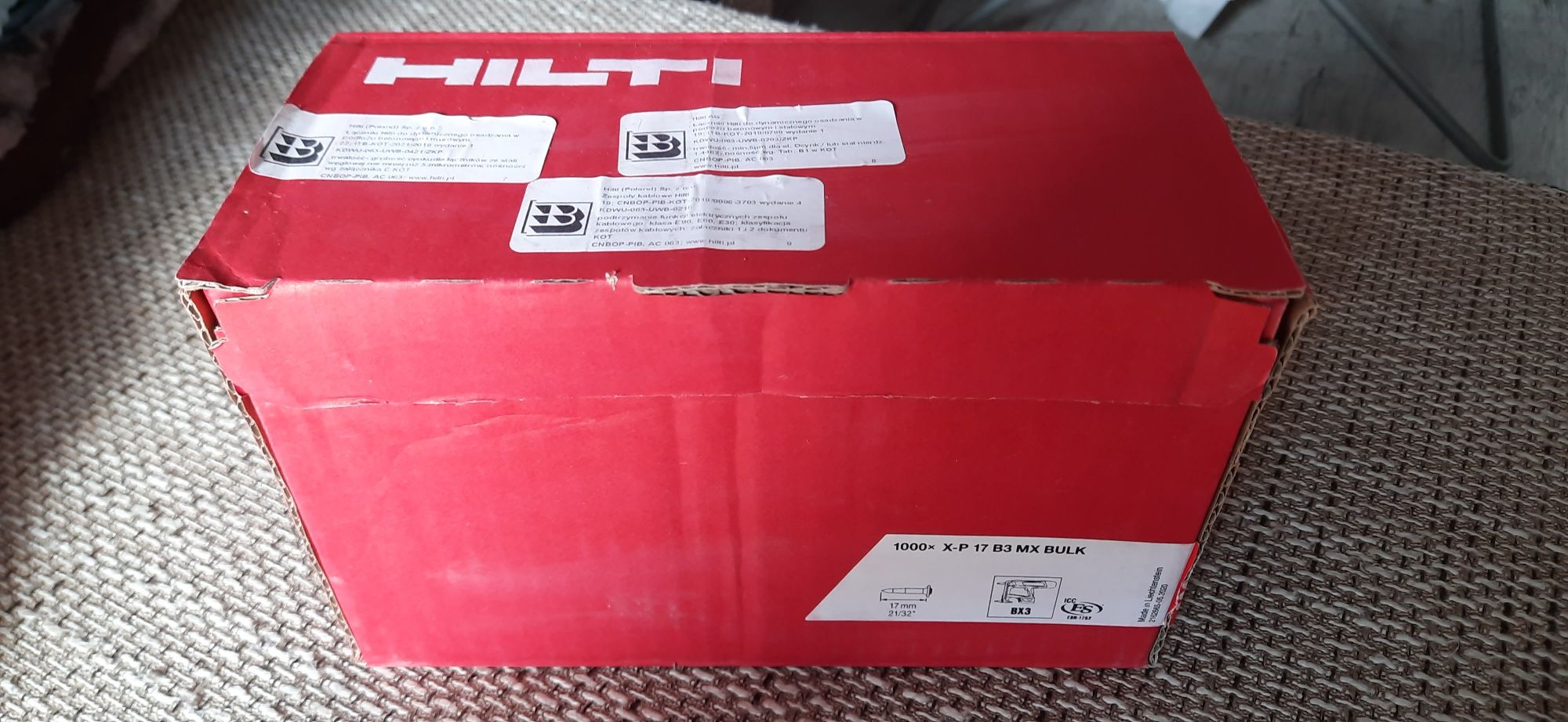 Gwoździe do osadzaka Hilti X-P 17 B3 MX BULK 1000szt