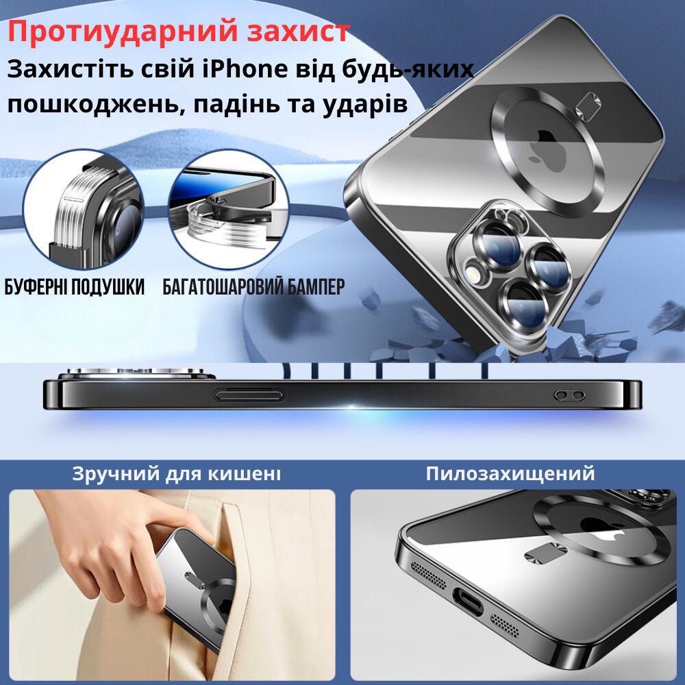 Протиударний прозорий чохол MagSafe на iPhone