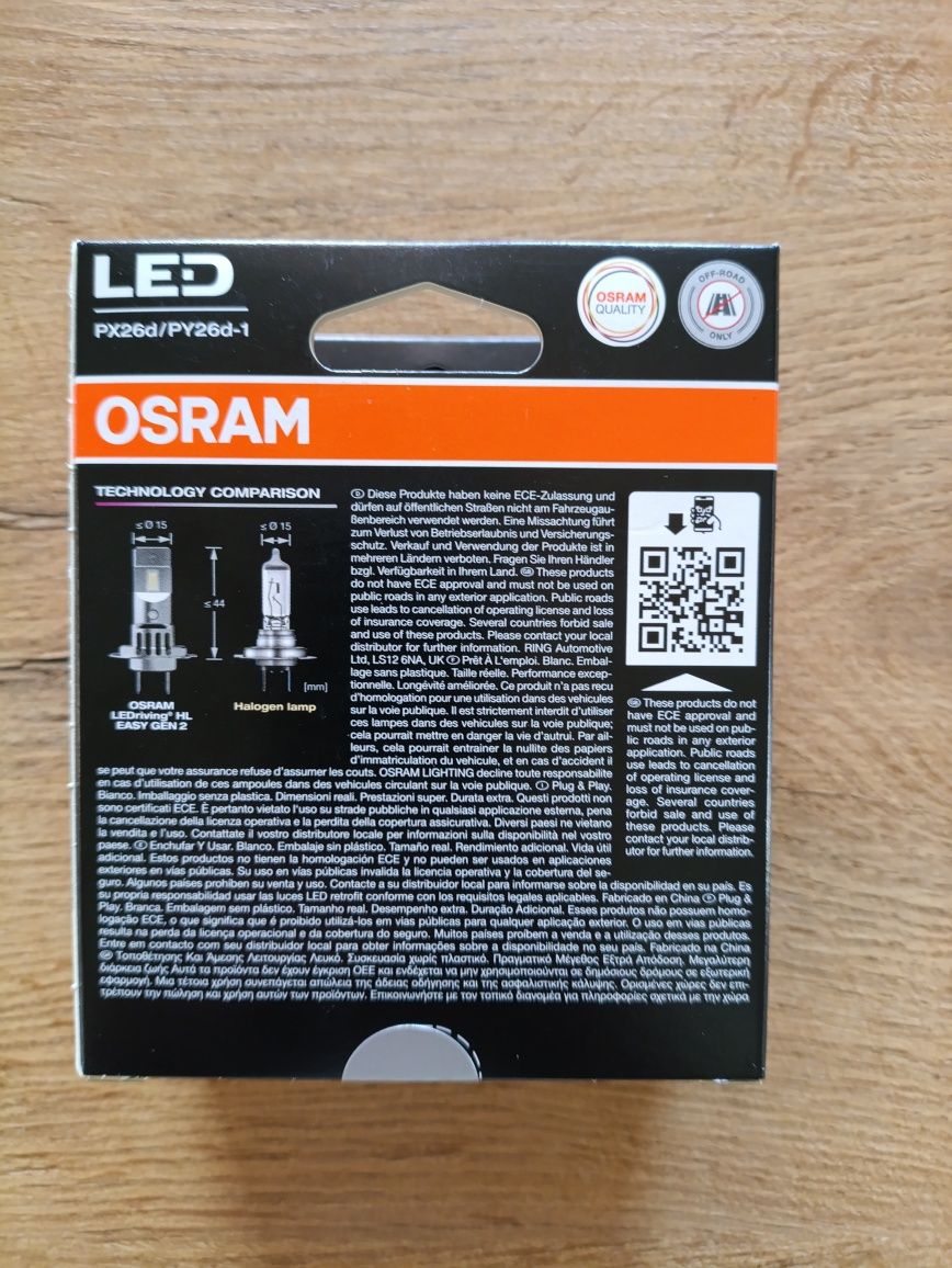 Żarówki LED H7 Osram - nowe