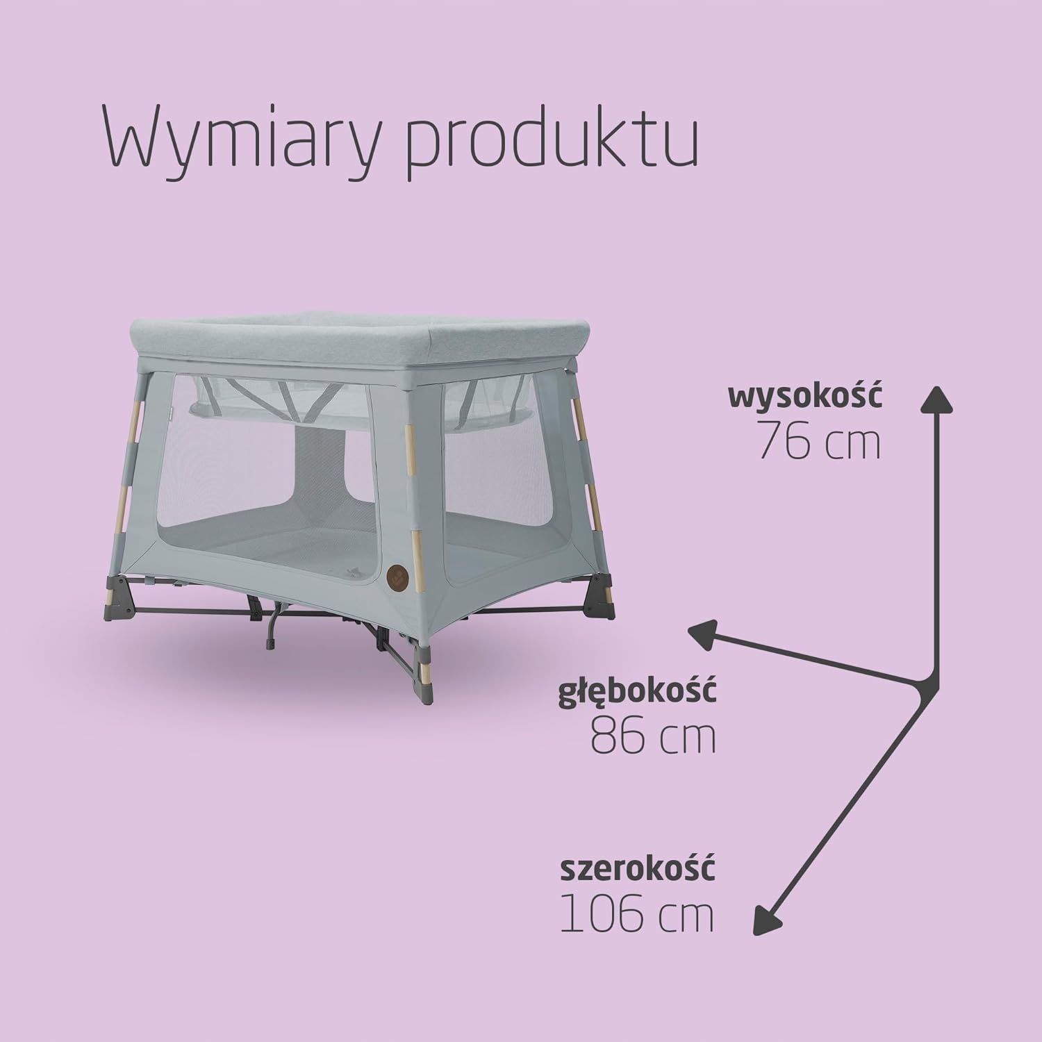 łóżeczko turystyczne maxi-cosi 76 x 106 cm swift 3 w 1 iii
