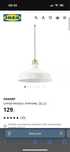Lampa wiszaca 38cm 2 szt ikea ranap kremowy