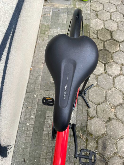 BICICLETA VERMELHA PASSEIO BTWIN 26'' para mulher (mais de 1,50m)
