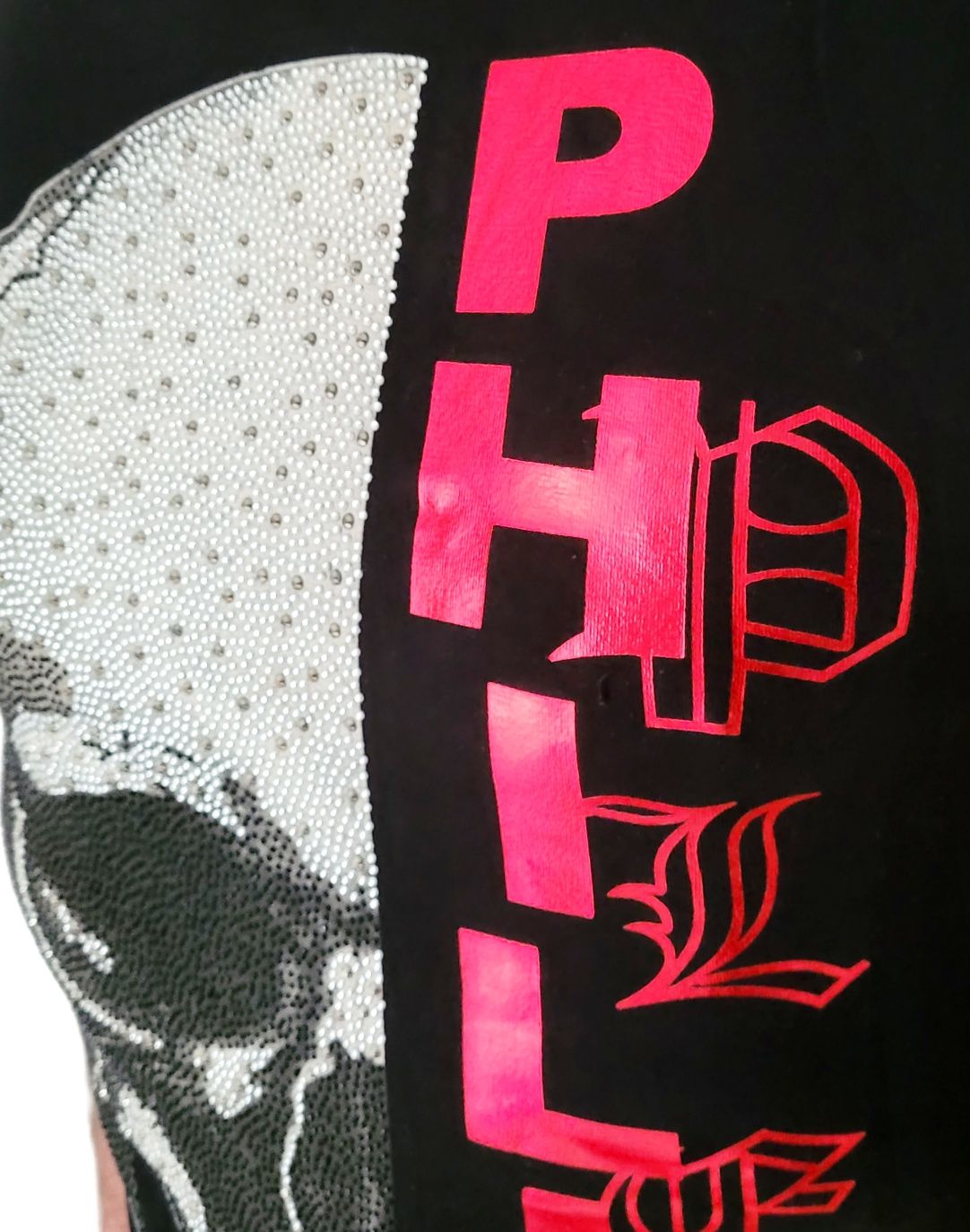 Philipp Plein Koszulka T-Shirt Skull neonowy nadruk