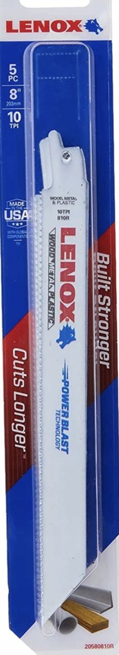 Brzeszczoty piły szablastej Lenox, Super jakości USA , 203 , 5szt.