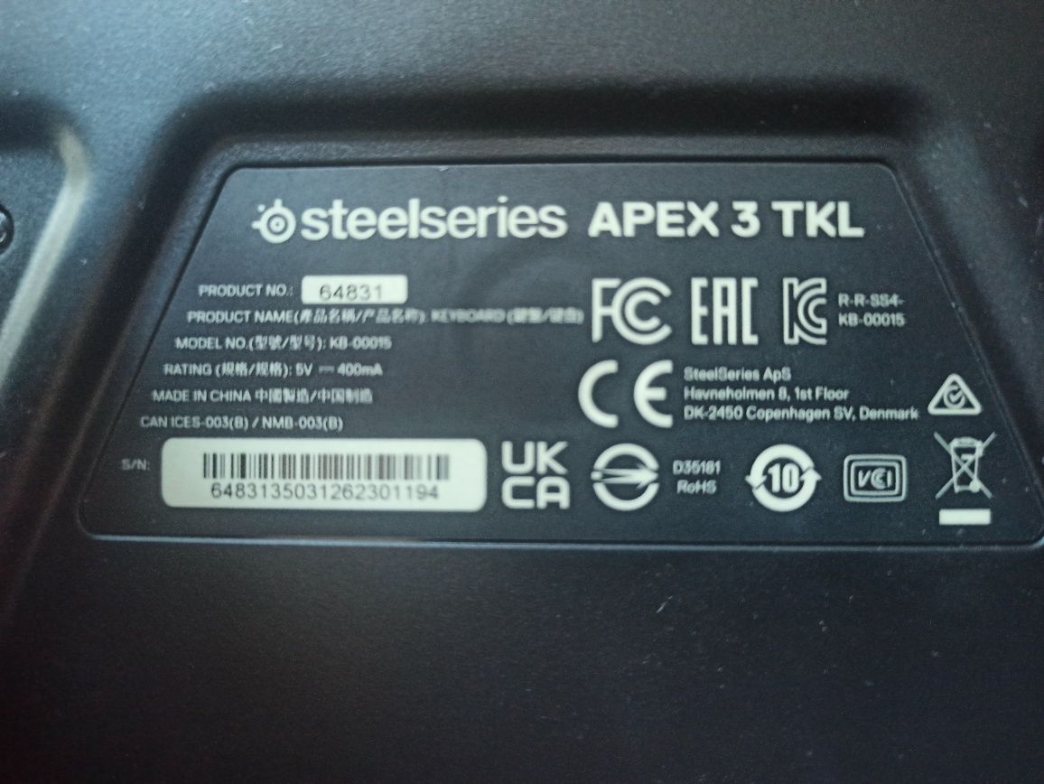 Steelseries Apex 3 tkl