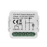 MHCOZY moduł WiFi 1-kanałowy Tuya 12–24V/100–240V z obudową DIN
