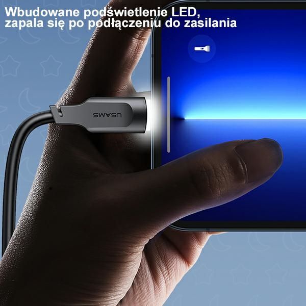 USAMS Kabel USB-C na USB-C 100W 1,2mPort Display Fast Charging  Lithe