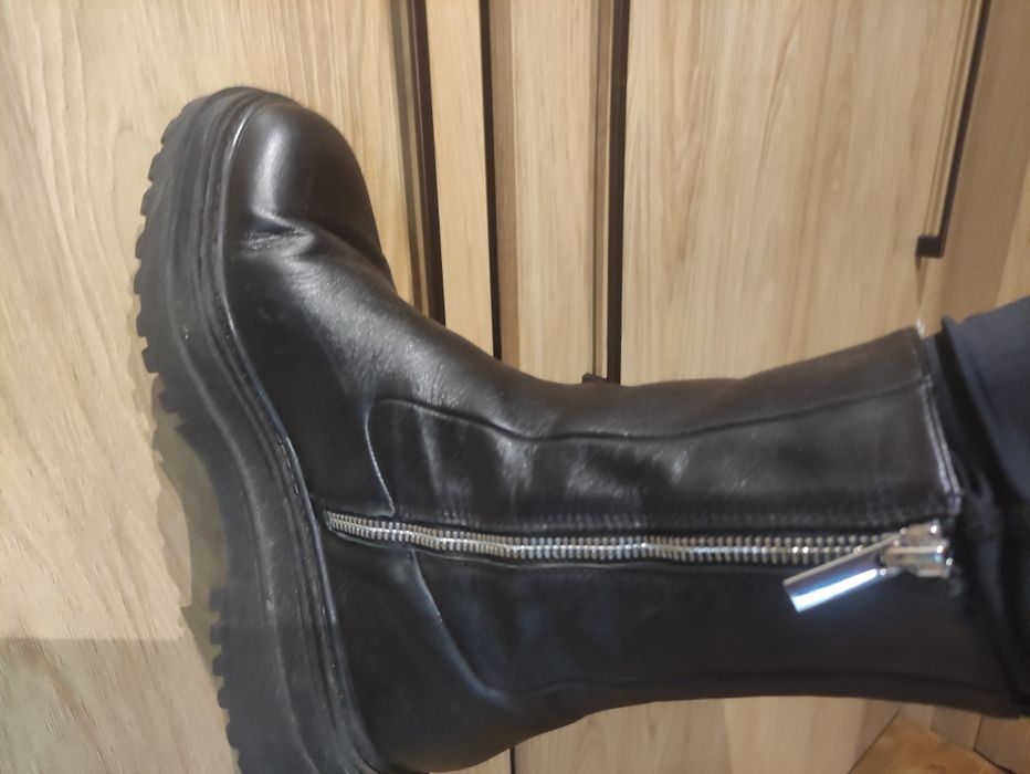 Kozaki damskie Zara, rozmiar 39, czarne.