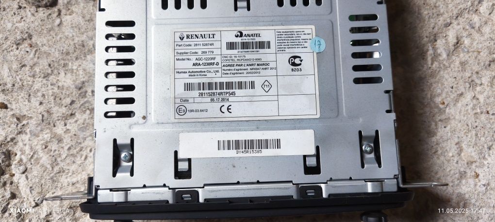 Radioodtwarzacz Renault Clio 4 AGC 1220RF