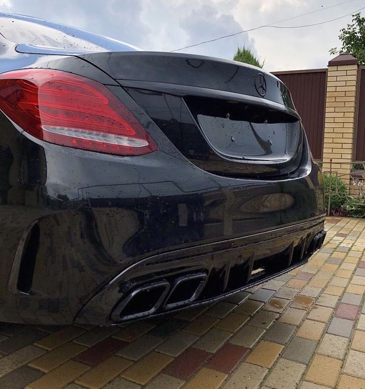Диффузор насадки Mercedes Benz C63 amg W205 Бампер Накладка