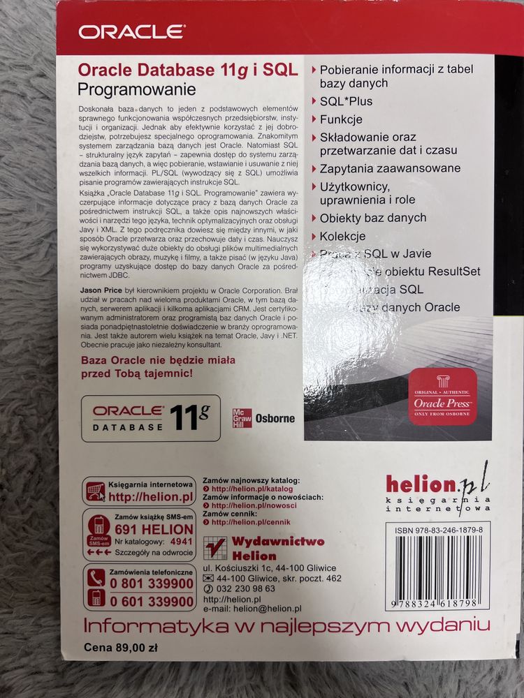 Oracle Data Base 11g i SQL programowanie