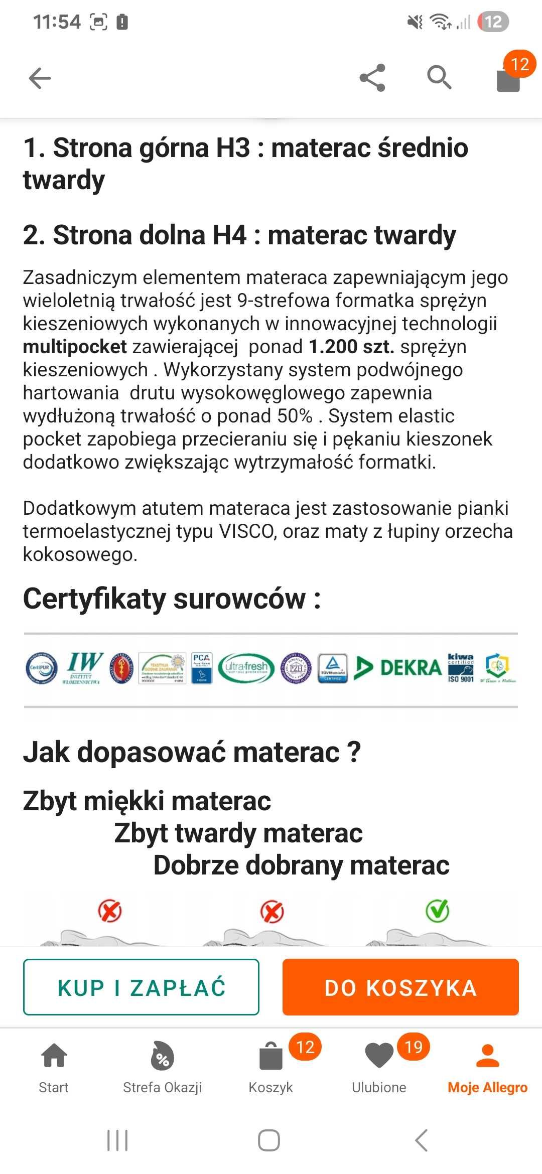 Materac NOWY ! 160x200 do łóżka
