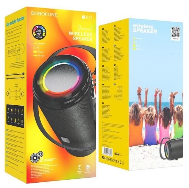 Портативна Bluetooth колонка з підсвічуванням Borofone BR13 (black)