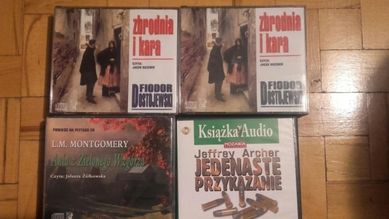 Audiobooki .zbrodnia i kara ,Ania z zielonego wzgórza i 11 przykazanie