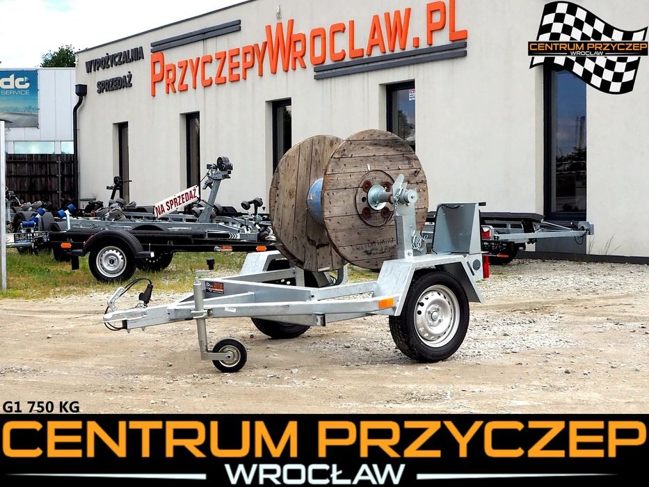 G1 / PRZYCZEPA KABLOWA / 1 OSIOWA / LEKKA  Nowa / 1 osiowa / Lekka / Budowlana / Pod bęben kablowy