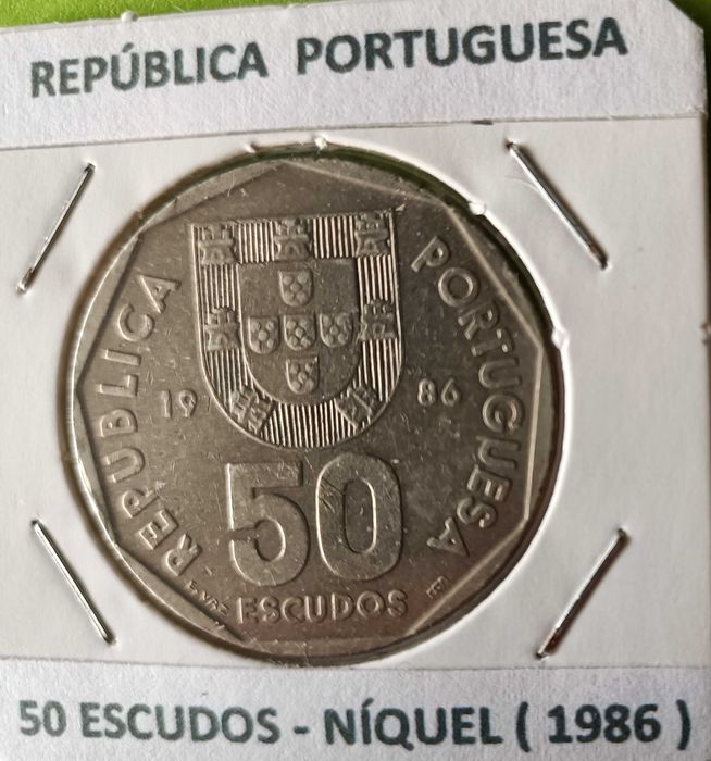 4 Moedas 50 Escudos da 3ª  República Portuguesa  Emissão Anual Níquel